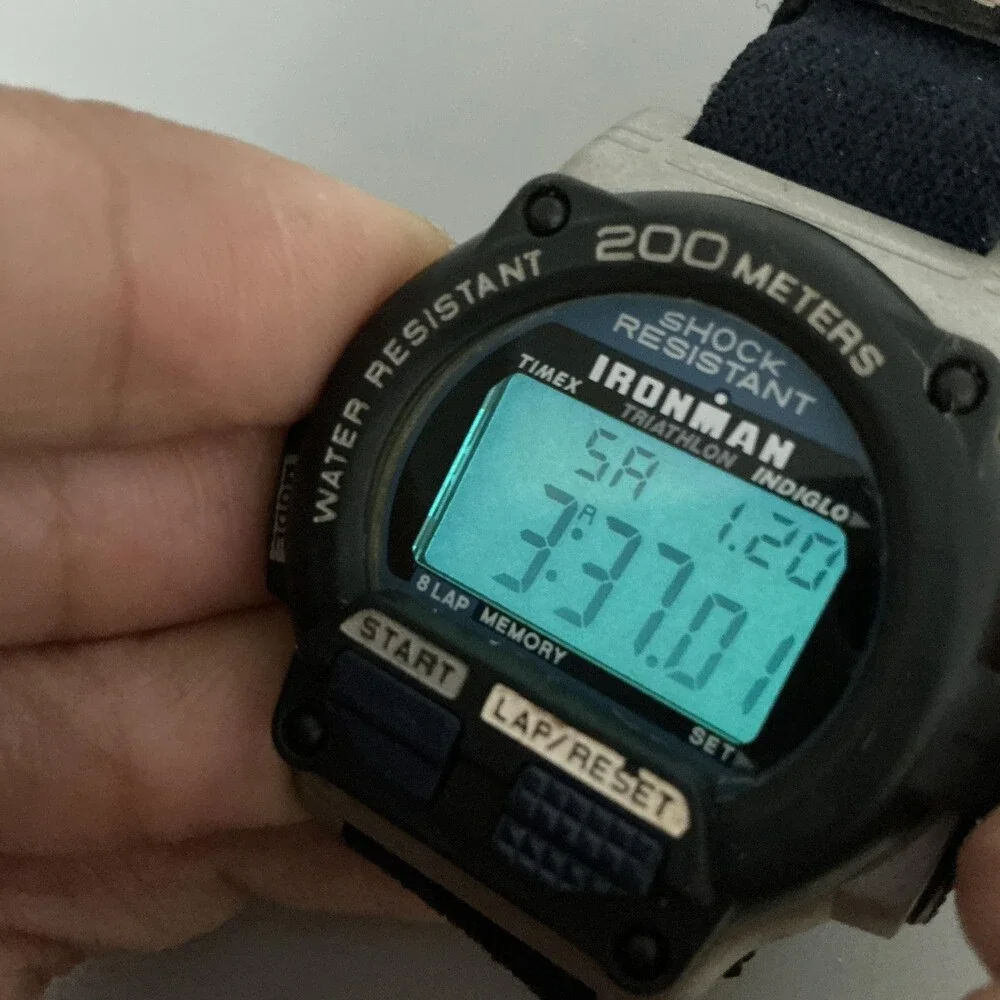 Timex Ironman Triathlon Mens Watch 43mm Green Digital Nylon INDIGLO New Battery